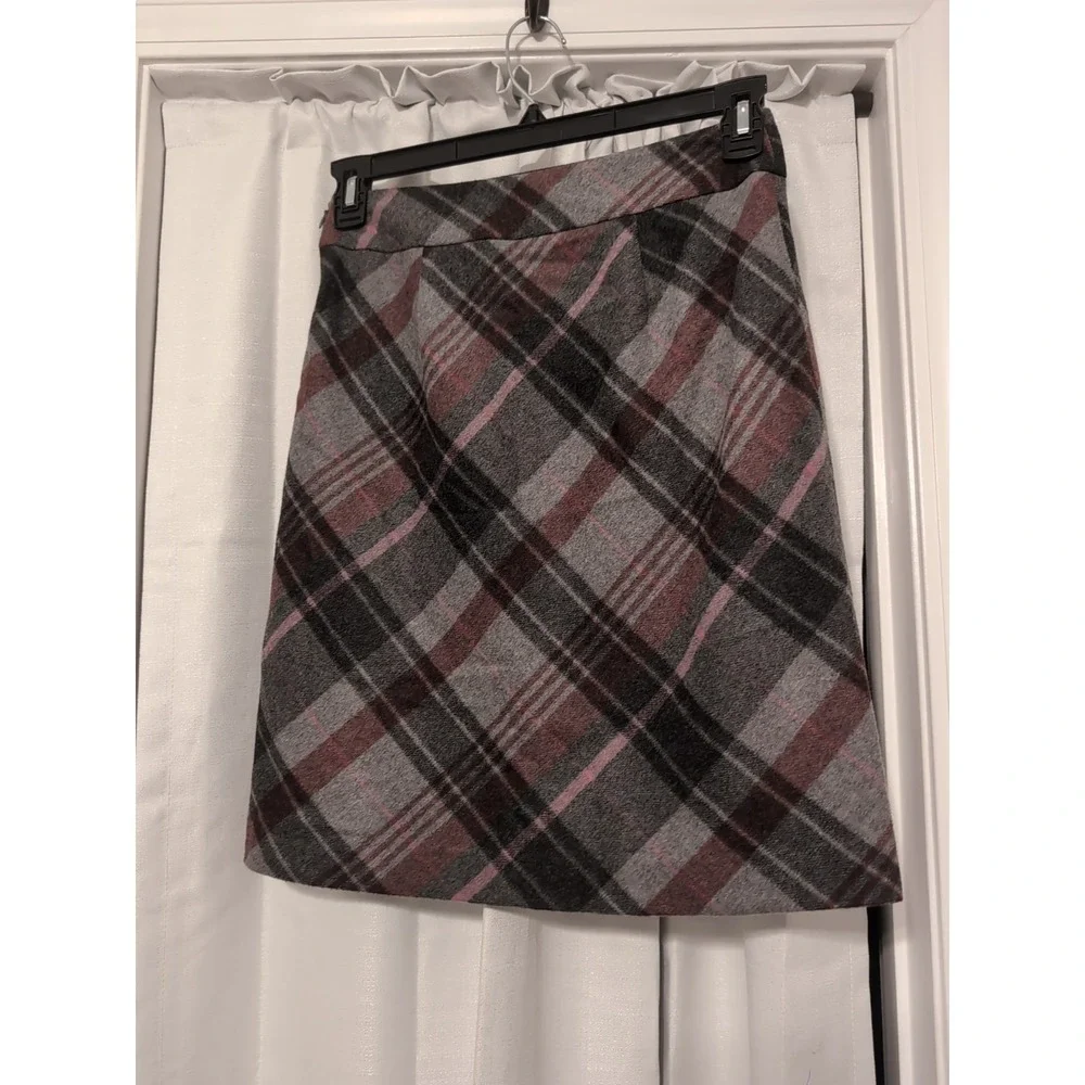 Ann Taylor Petites Wool Plaid Skirt Academia Preppy Coquette Girl‎ Size 4 Petite